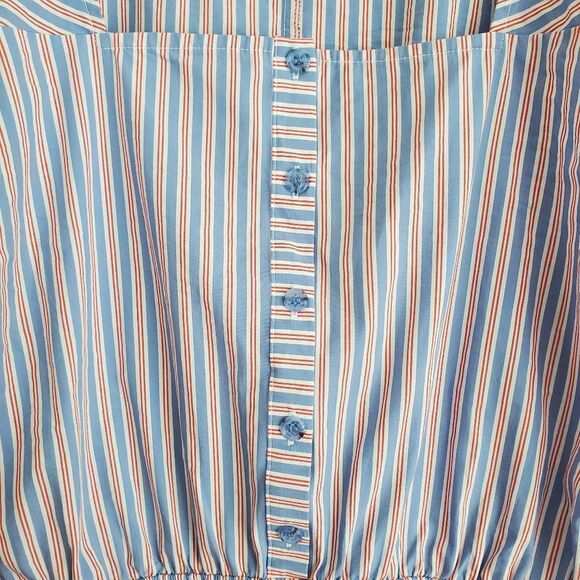 Lane Bryant red,white and blue stripe peplum tank top plus size womens 16 - Picture 3 of 8